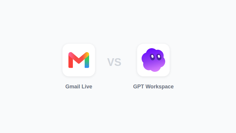Gmail Live and GPT Workspace used side by side