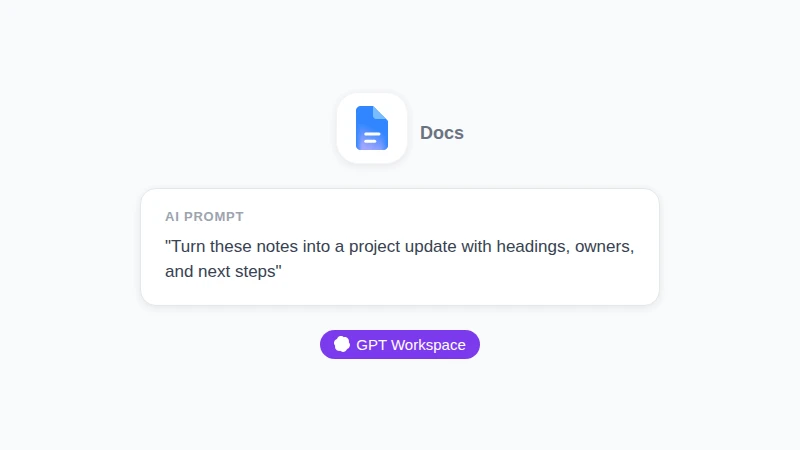 Google Docs Live voice request compared with the same prompt typed into GPT Workspace in Docs